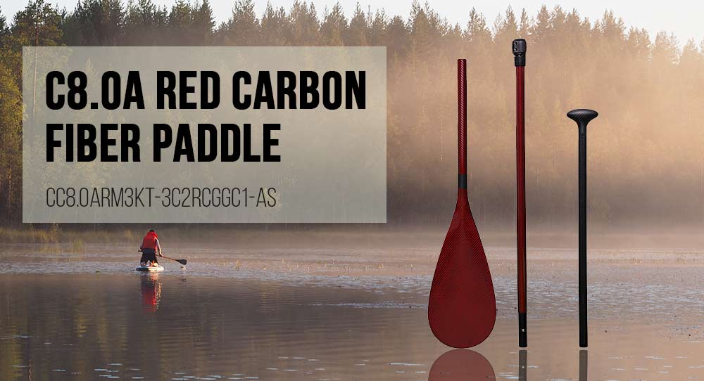 red carbon fiber stand up Board Paddle
