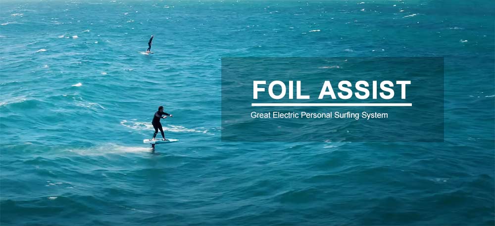 Foil Assist foiling on the sea