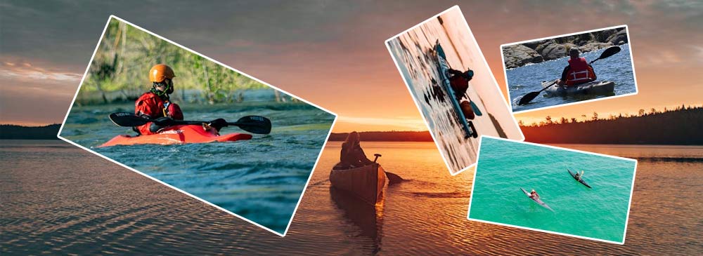 Paddling kayak on the water