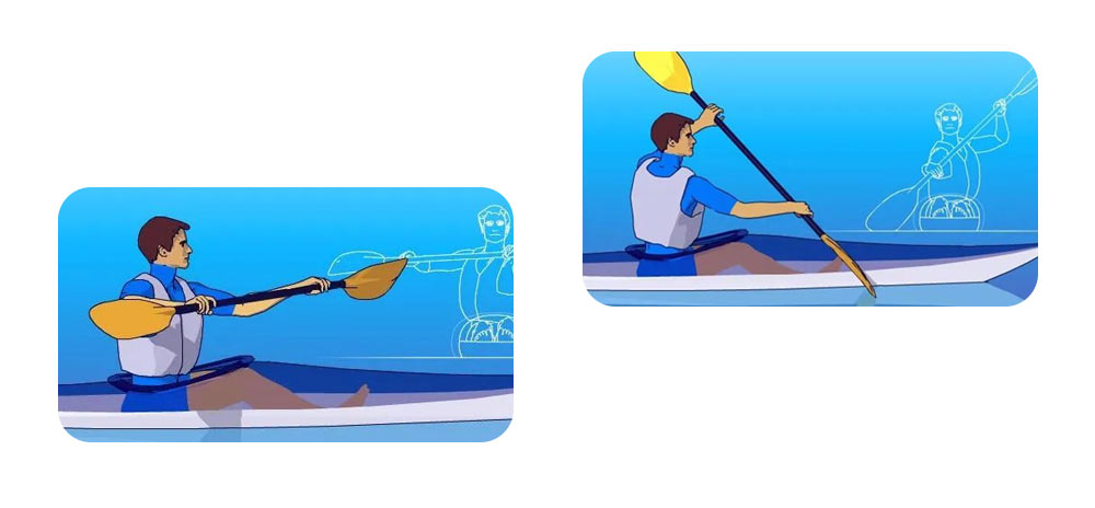 the right position about kayak paddle holding