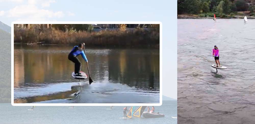 SUP Downwind Foiling in the flatwater